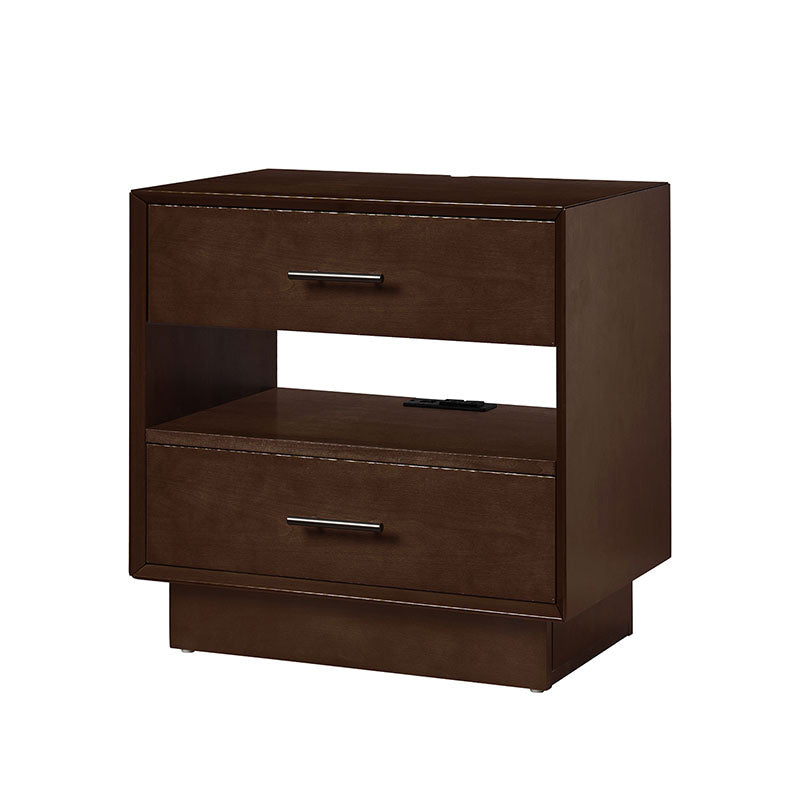 Yoel Hidden Drawer Nightstand with Built-in USB Outlets & Power Strip - Modern Bedside Table with Secret Storage for Bedroom, Living Room, or Office