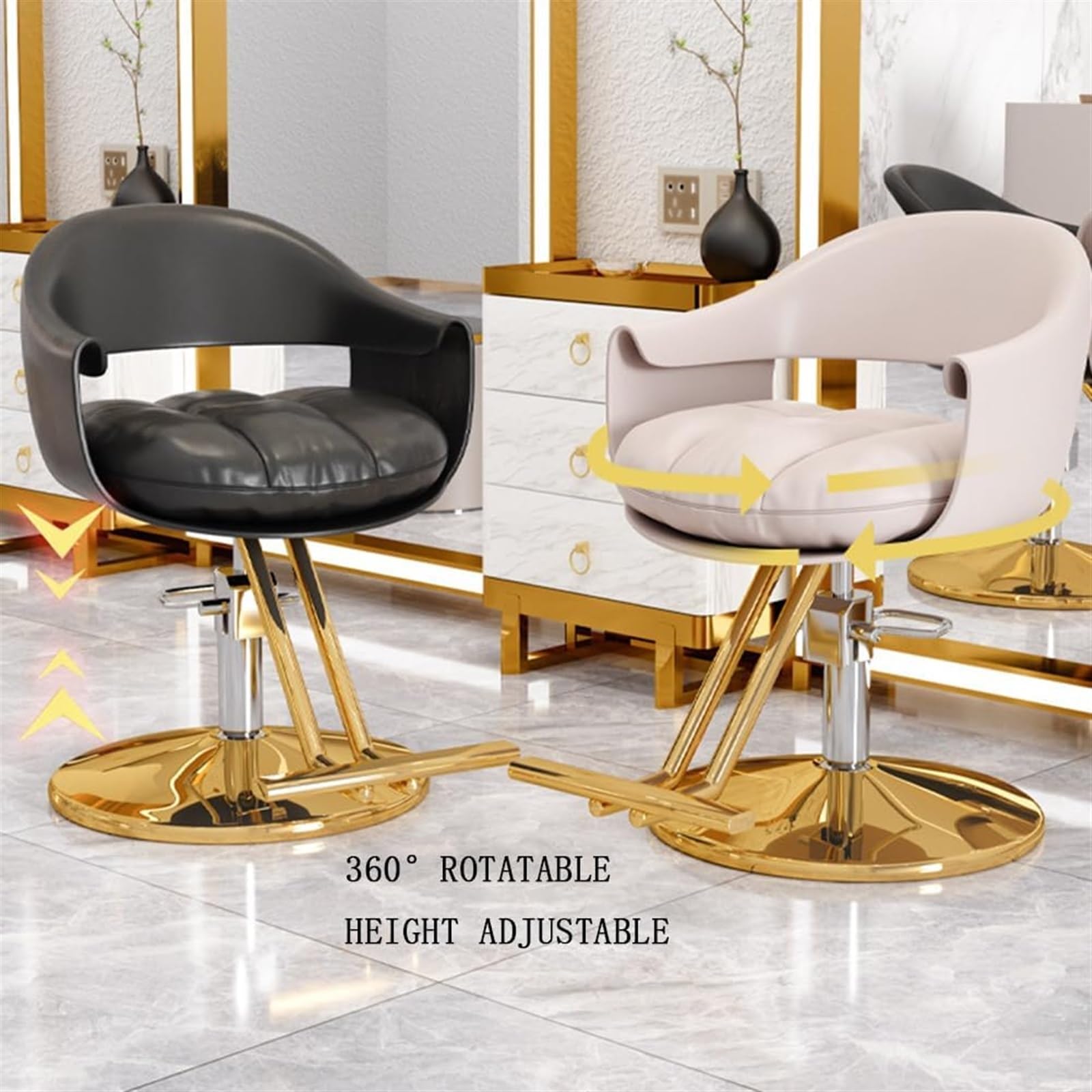 Professional Hydraulic Barber Chair for Hair Stylists - 360° Swivel Salon Chair with Adjustable Height, Grey - Perfect for Home Barber Shops, Beauty Salons & Hair Styling Studios