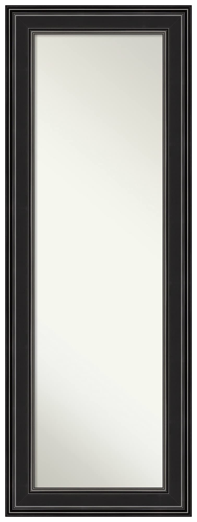 Amanti Art Black Full Length Mirror for Door - 54x20 Inch Traditional Frame Wall Mirror for Bedroom & Closet - No Visible Brackets Mounting - Home Decor & Vanity Mirror (Made in USA) | Perfect for Dressing Rooms, Hallways & Small Spaces