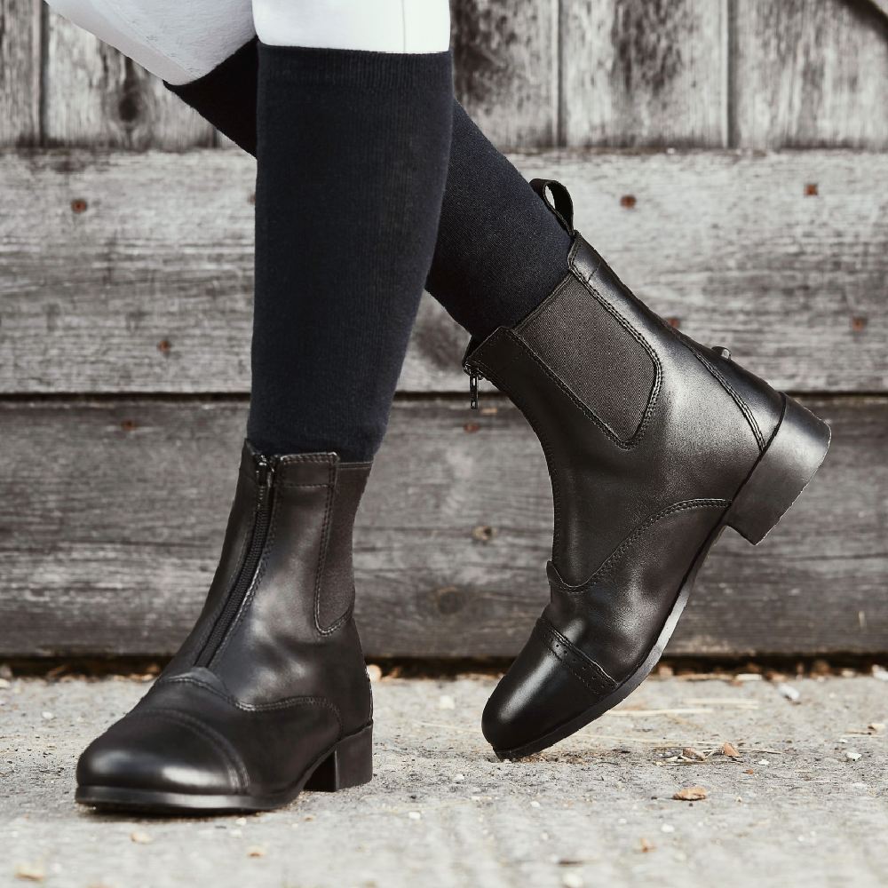 Dublin Women's Elevation Zip Paddock Boots II - Equestrian Riding Boots for Horseback Riding, Stable Work & Outdoor Activities