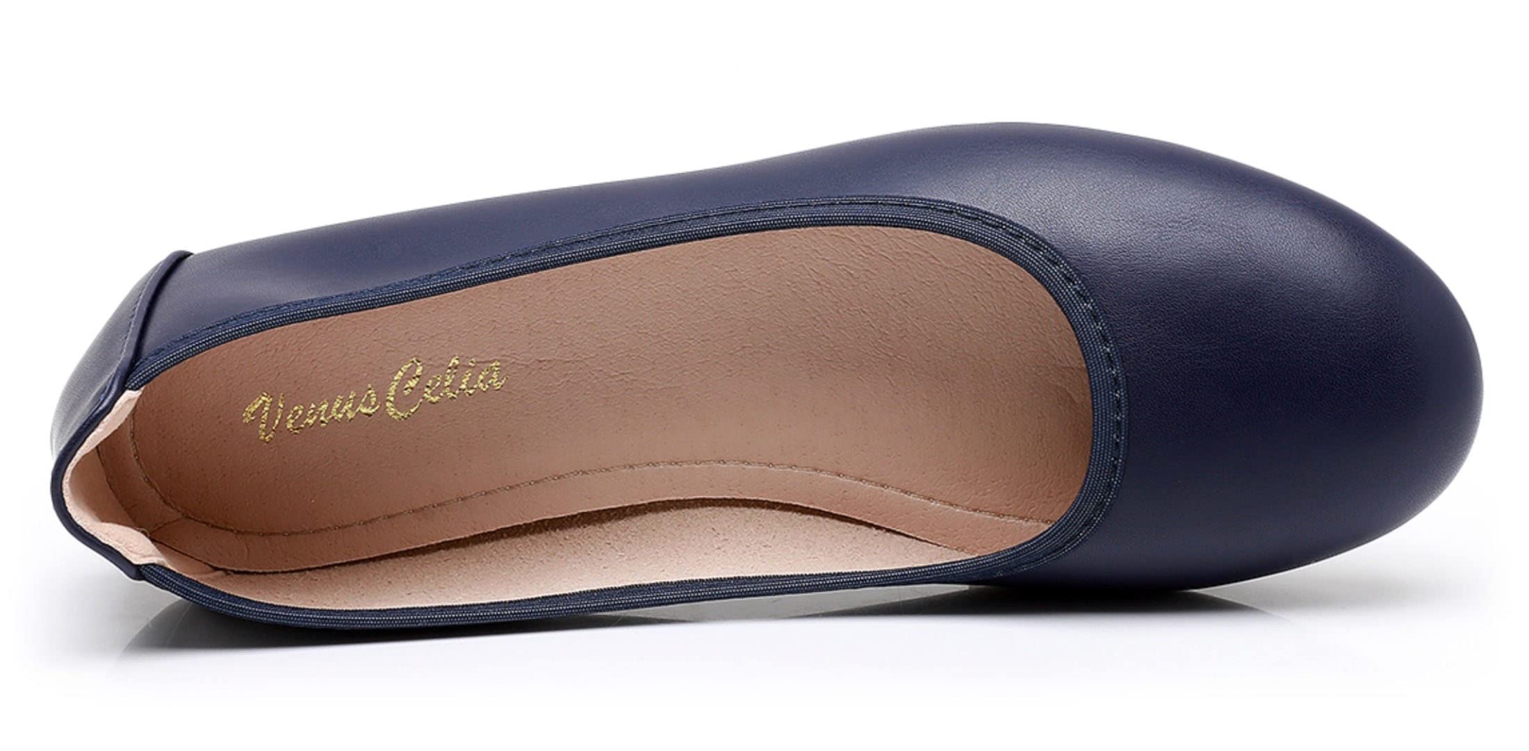 VenusCelia Women's Comfortable Ballet Flats - Elegant Pointed Toe Slip-On Shoes for Work, Office & Casual Wear | Lightweight & Breathable Walking Shoes for Women