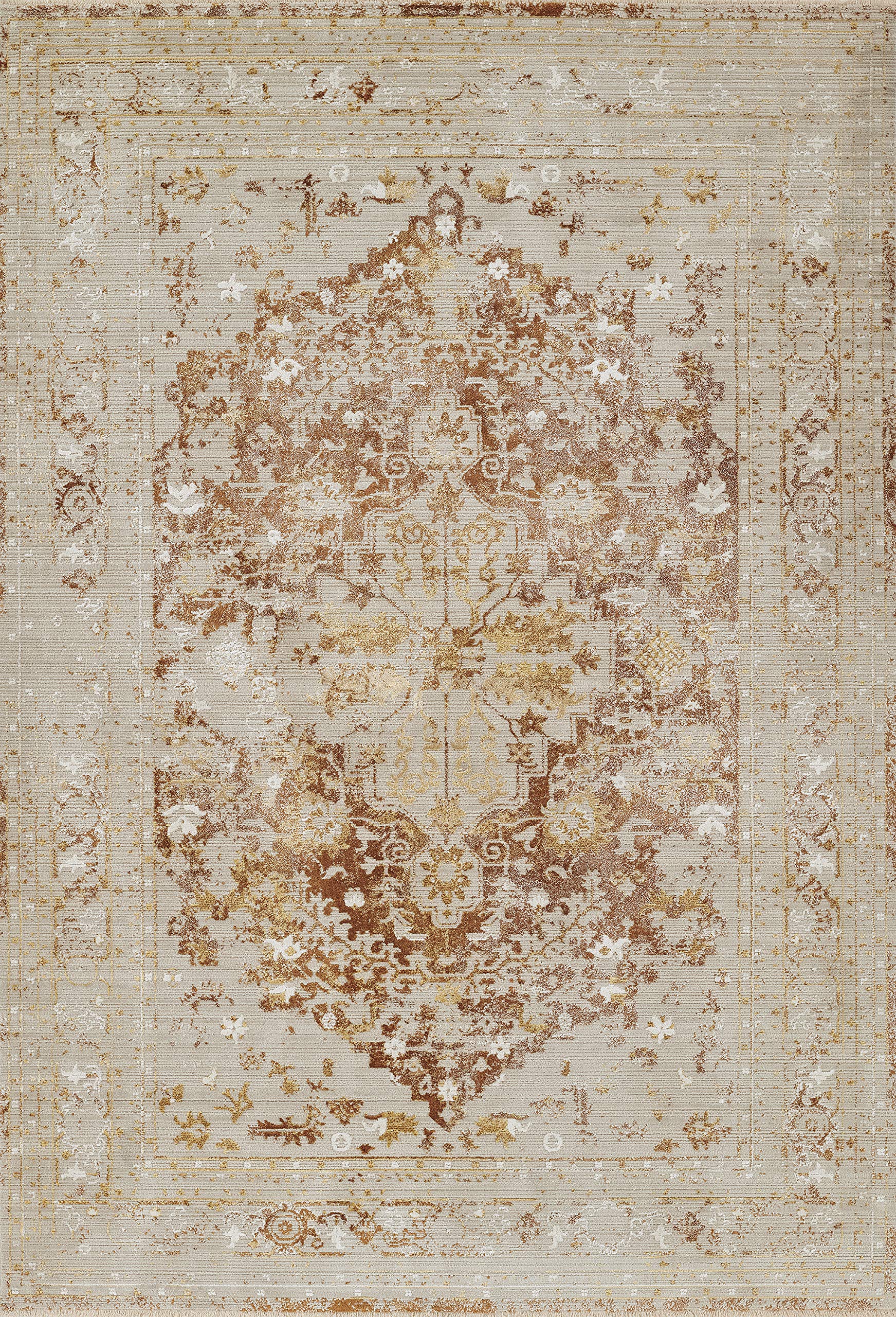 Nolita Rugs Liv Viscose and Polyester Copper Area Rug 5'3