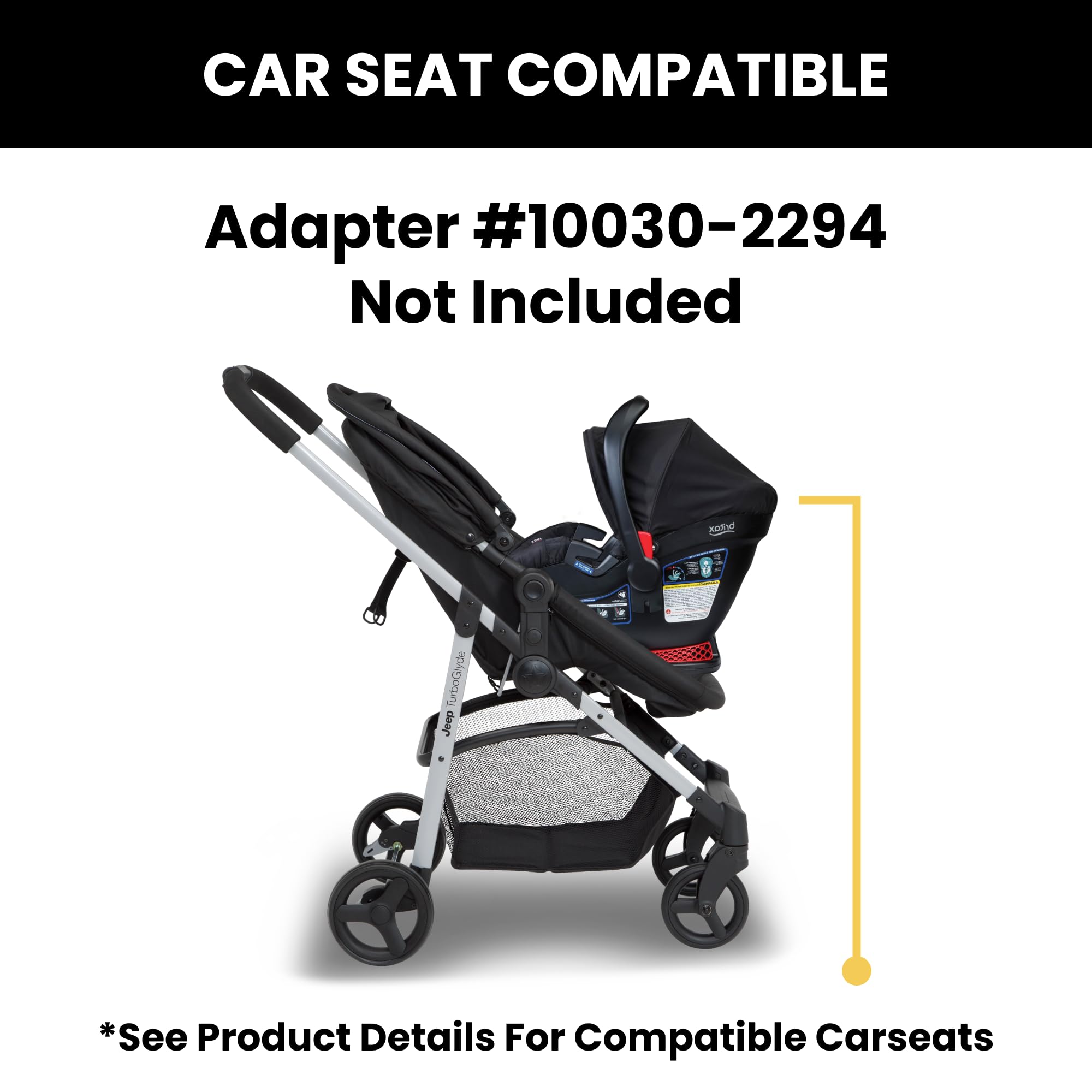 Jeep TurboGlyde 3-in-1 Stroller for Baby & Toddler - Lightweight Travel System with Car Seat, Bassinet & Stroller Modes - Perfect for Shopping, Travel & Daily Walks
