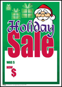 100 Pack Santa Holiday Sale Tags - Christmas Discount Price Labels for Retail Stores & Gift Shops