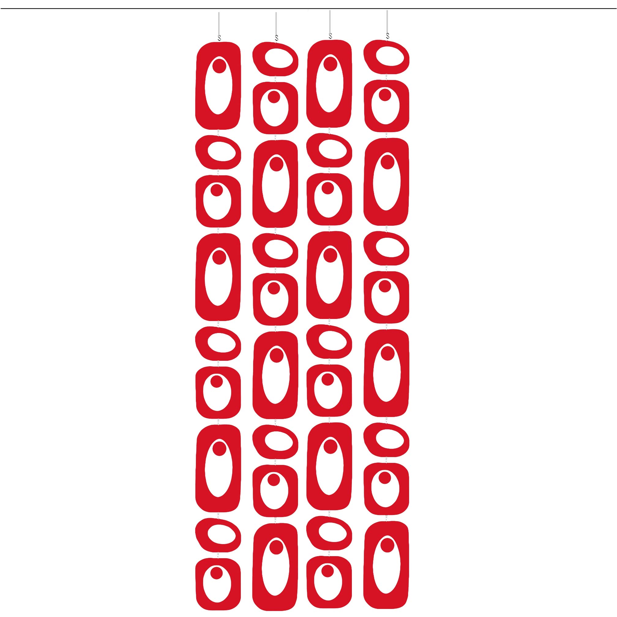 Red Beatnik Party Room Divider DIY Kit - Mid Century Modern Contemporary Room Partition Screen for Home & Office Decor - 30”W x 70”H - Perfect for Studio Apartments, Event Spaces & Room Makeovers