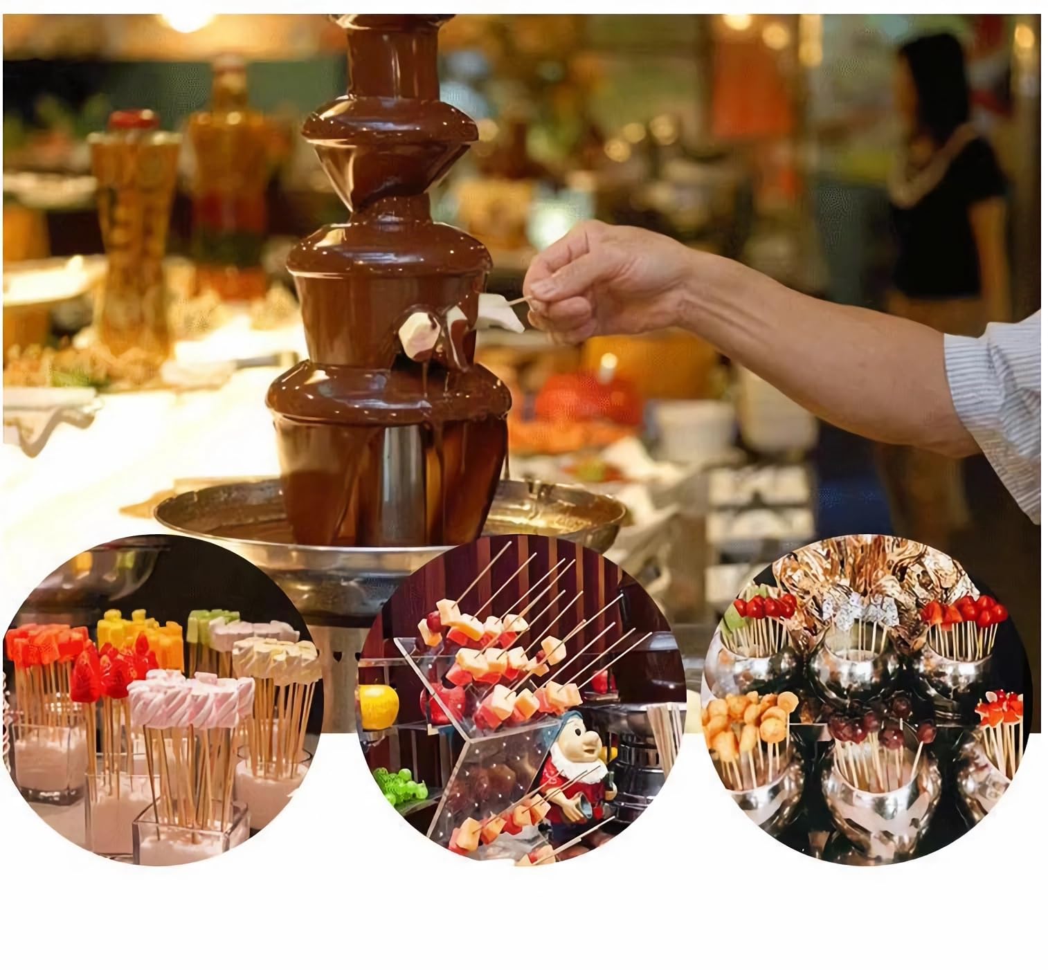 6-Tier Stainless Steel Chocolate Fountain Machine - 13.2lb Capacity Electric Hot Chocolate Melter with Digital Control for Weddings, Parties, Catering | Perfect for Dessert Buffets, Birthday Celebrations & Fondue Stations