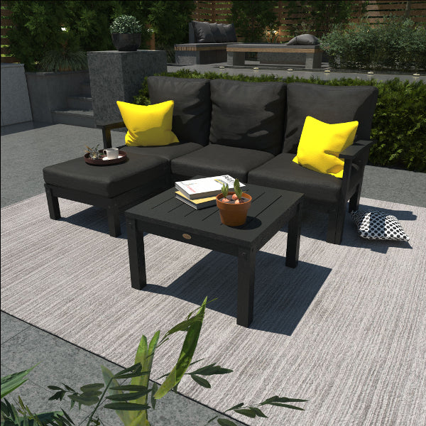 Custom Deep Seating Sofa Set with Ottoman and Side Table - Modern Living Room Furniture for Comfortable Lounging & Relaxation