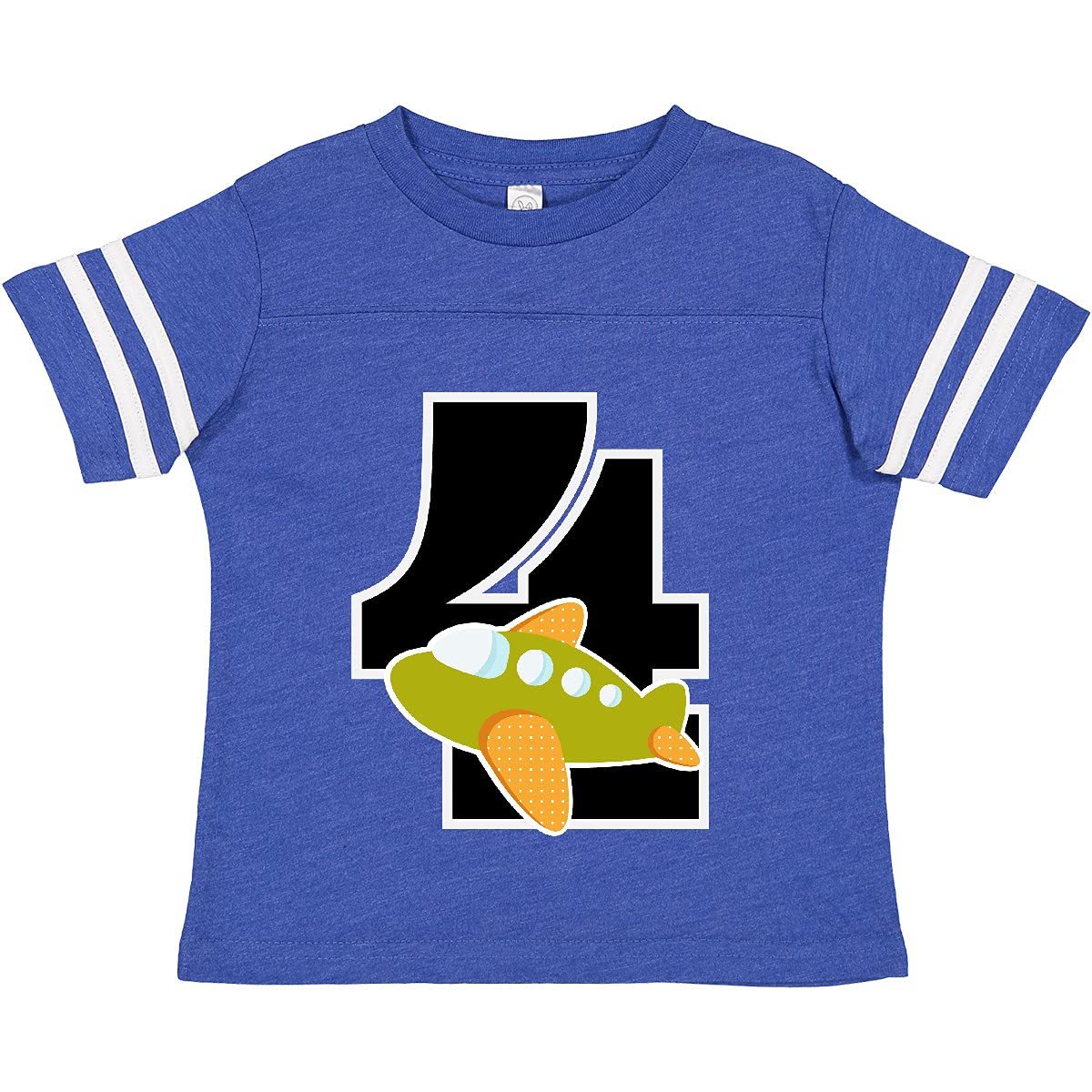 Inktastic 4th Birthday Airplane Graphic Toddler T-Shirt for Boys & Girls - Fun Kids Outfit for Birthday Parties & Celebrations