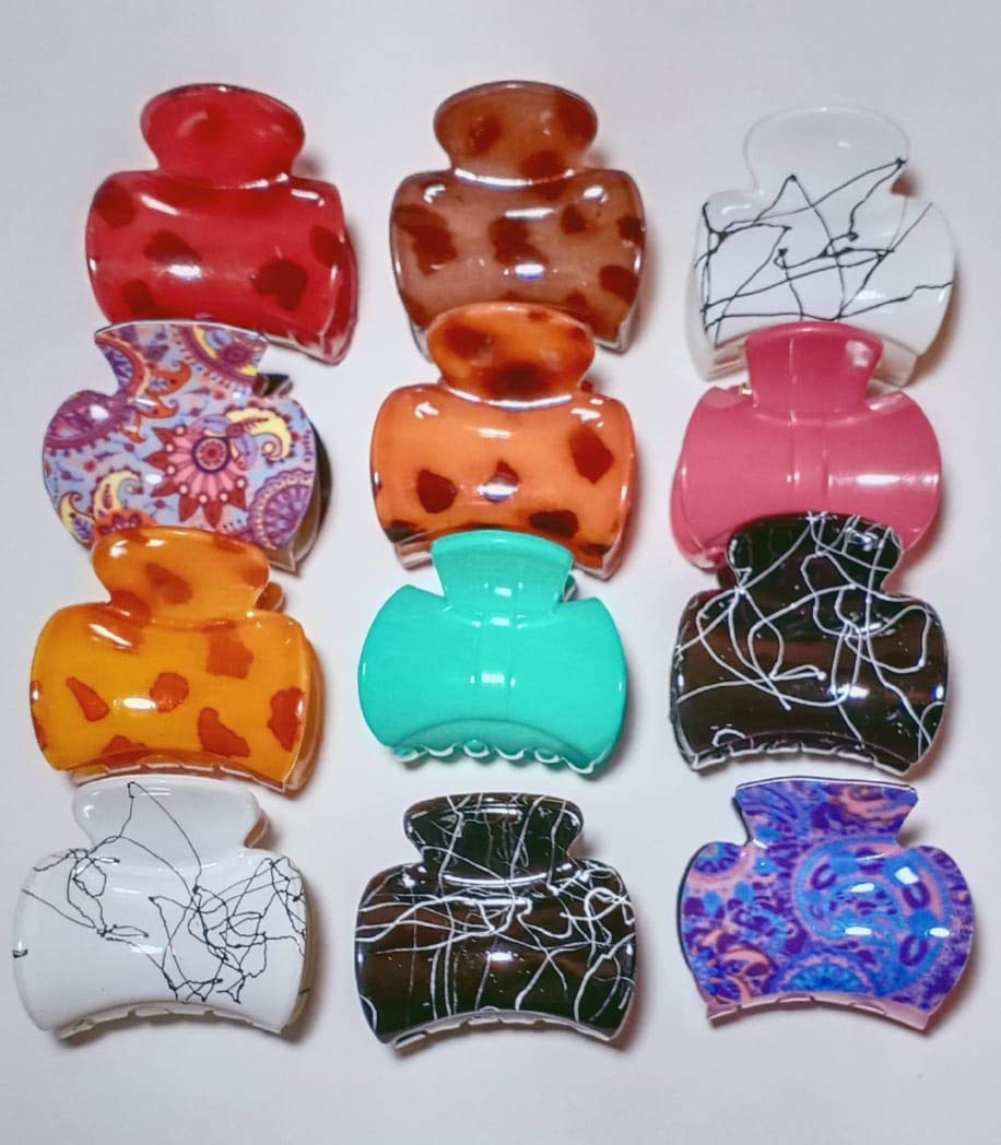 Best Plastic Hair Claw Clips for Women & Girls - Korean Transparent Material Hair Clutcher (12-Pack) - Perfect for Ponytails, Buns & Everyday Hairstyles
