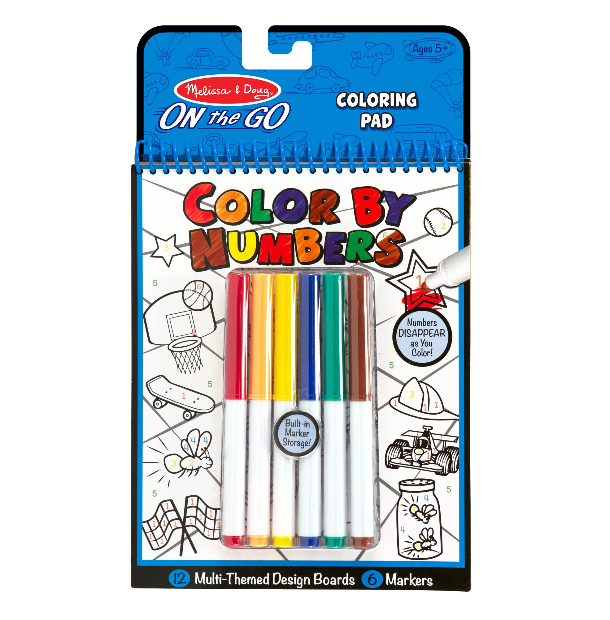 Melissa & Doug On The Go Color by Numbers - Travel-Friendly Kids' Activity Set for Road Trips & Airplane Entertainment