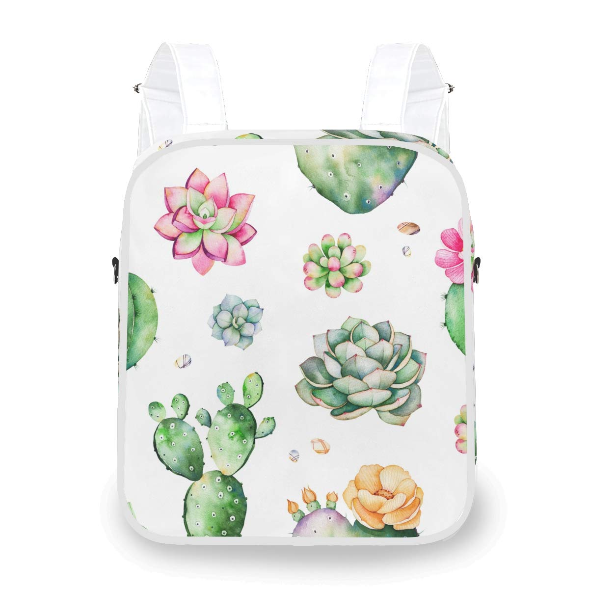 Stylish Waterproof Unisex Succulent Print Pebble Backpack - 2 Adjustable Straps for School, Travel & Outdoor Activities | Trendy Rucksack for Teen Boys & Girls