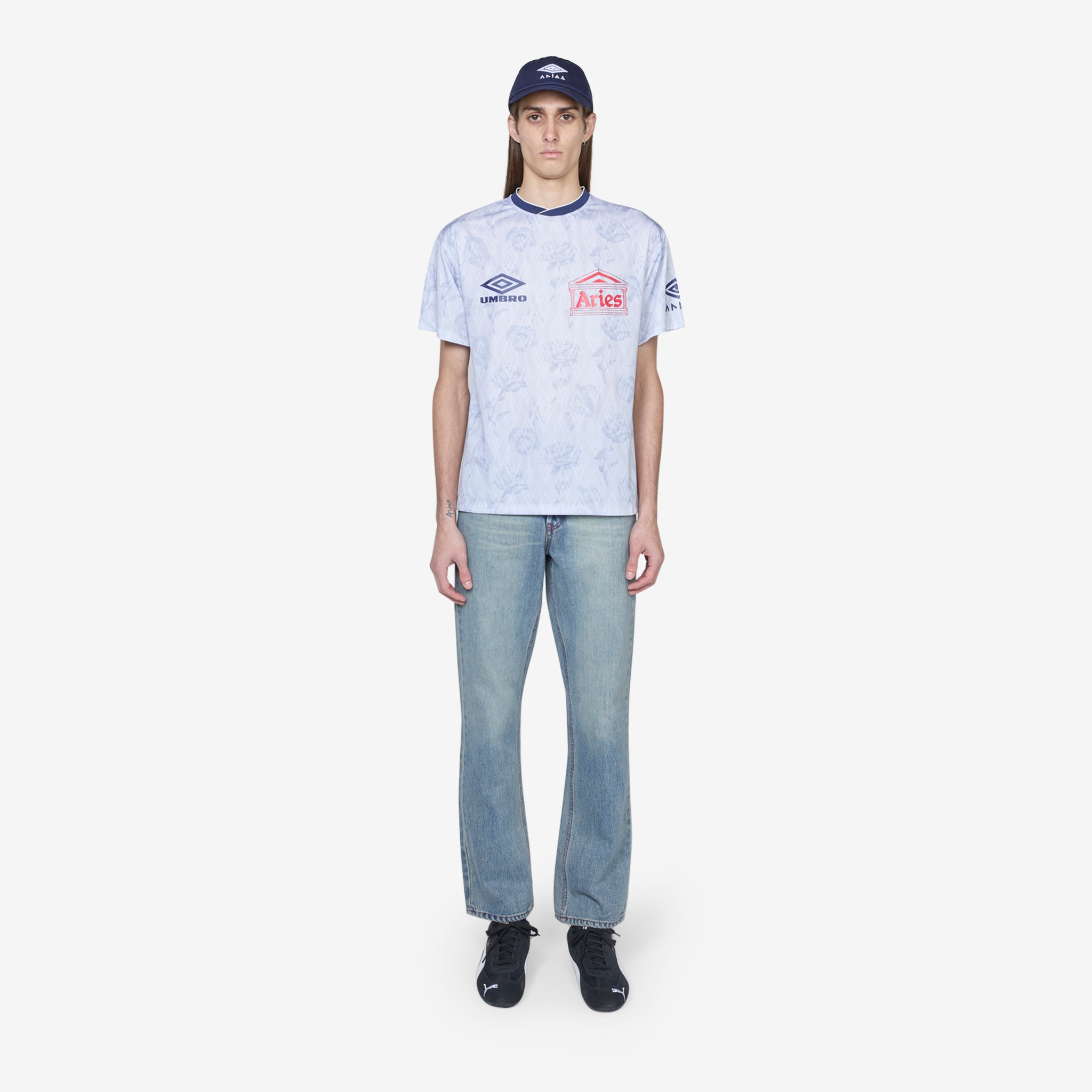 Aries x Roses Short Sleeve Football Jersey - White Soccer Shirt for Men, Women & Youth - Perfect for Games, Training & Fan Support
