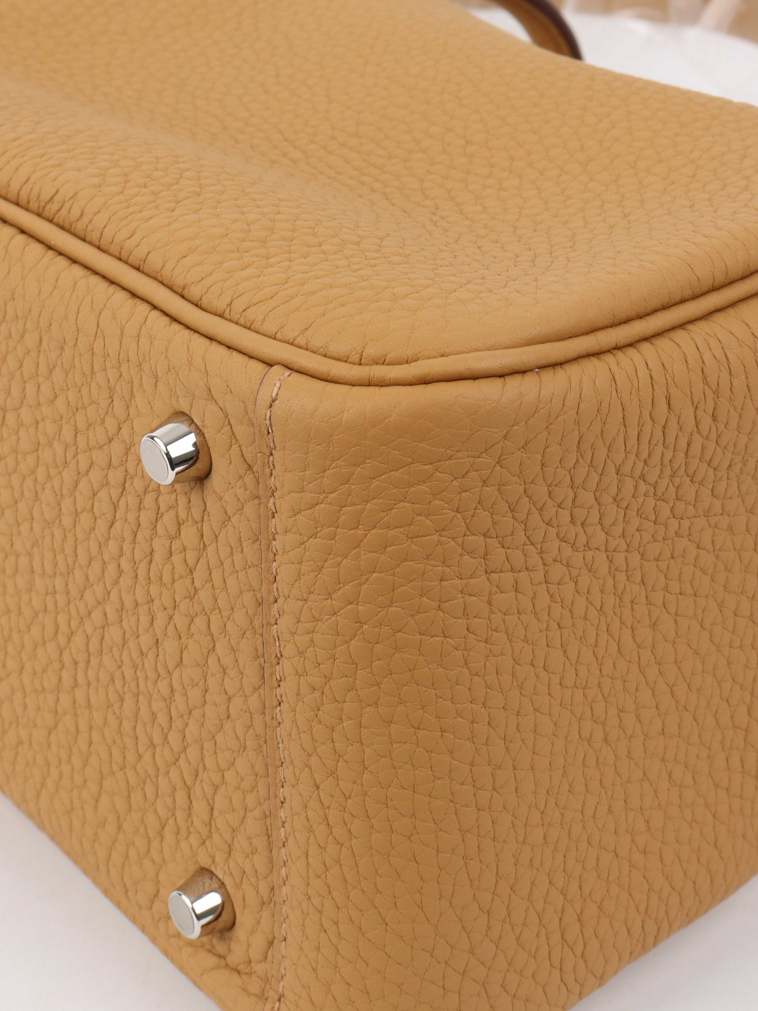 Hermes Mini Lindy Bag in Biscuit Color with Palladium Hardware - Luxury Crossbody Bag for Women, Perfect for Everyday Use, Travel & Special Occasions