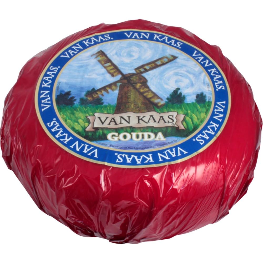 Premium Van Kaas Gouda Cheese Wheel - Authentic Dutch Aged Cheese - Perfect for Charcuterie Boards, Wine Pairings & Gourmet Gifts
