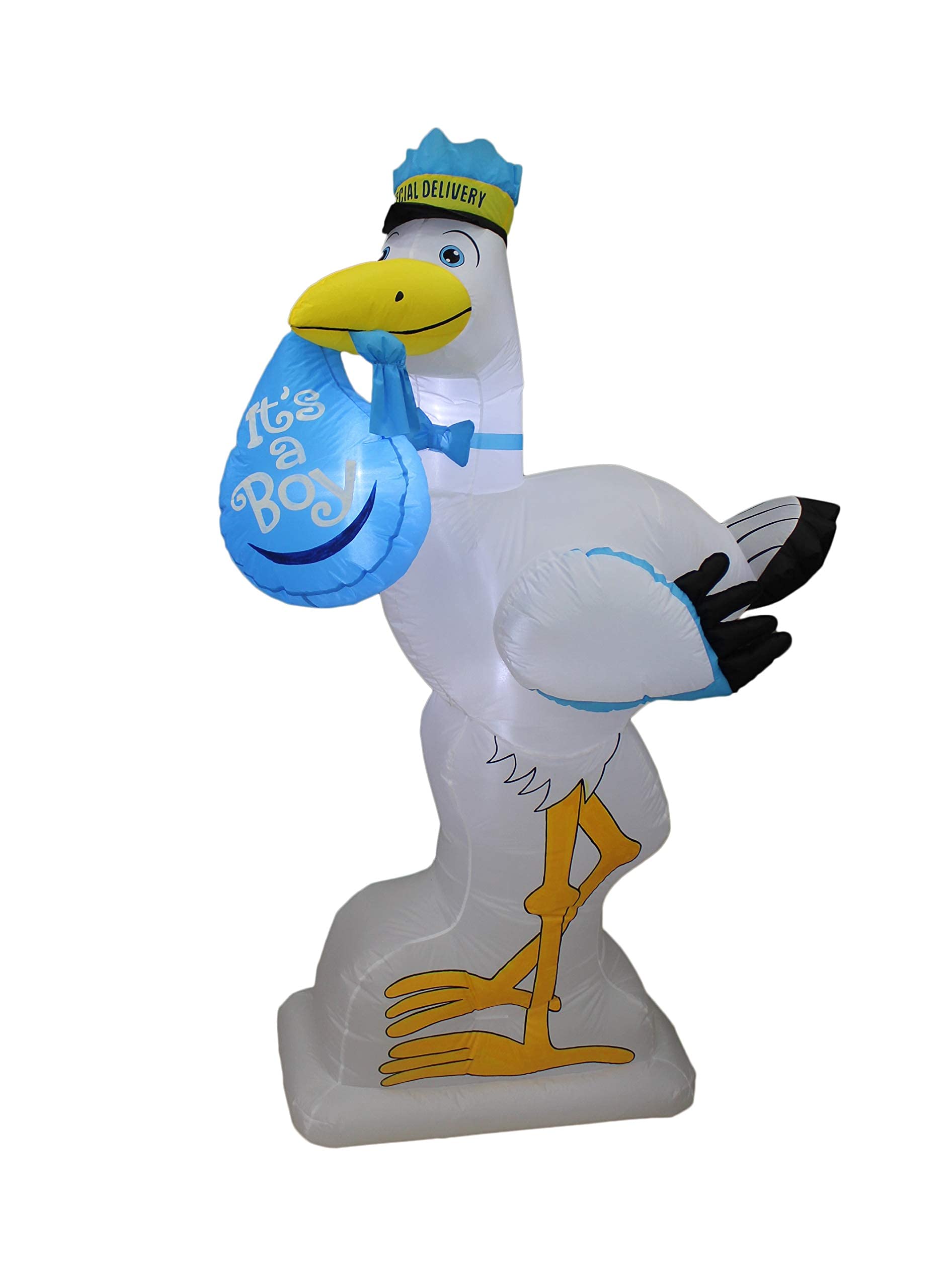 Baby Shower Decorations Bundle - 6ft Tall Inflatable Pink Stork (It's a Girl) & Blue Stork (It's a Boy) with LED Lights | Gender Reveal Party Decor, Nursery Room Decoration, Newborn Celebration