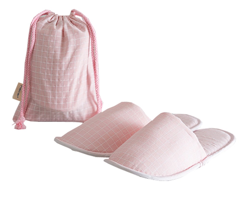 DRAGON SONIC Foldable Travel Slippers for Women - Lightweight Portable House Shoes for Home, Hotel & Airplane Travel - Soft Pink Comfort Slippers - Perfect for Lounge, Spa & Vacation Packing