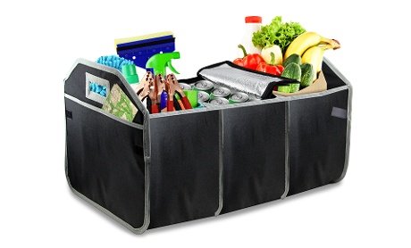 Bjdesign Minimalist Black Trunk Organizer Caddy - Premium Car Storage Solution for Travel, Camping & Road Trips