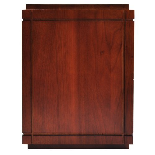 Cherry Finish Grooved Vertical Wood Urn for Ashes - Handcrafted Plain Design - Perfect for Memorials, Home Display & Funeral Services