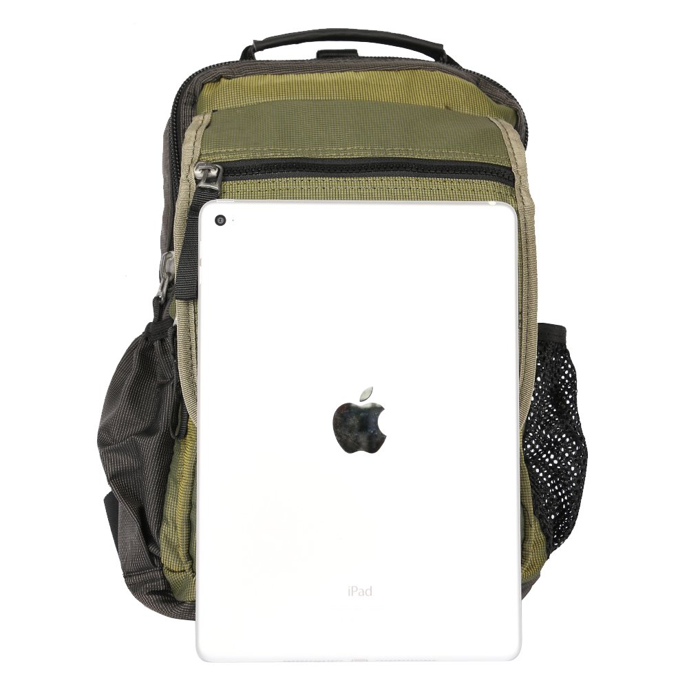 Men's Army Green Sling Backpack - Crossbody Messenger Bag for Travel, Hiking & Daily Use | Durable Shoulder Rucksack with Adjustable Strap