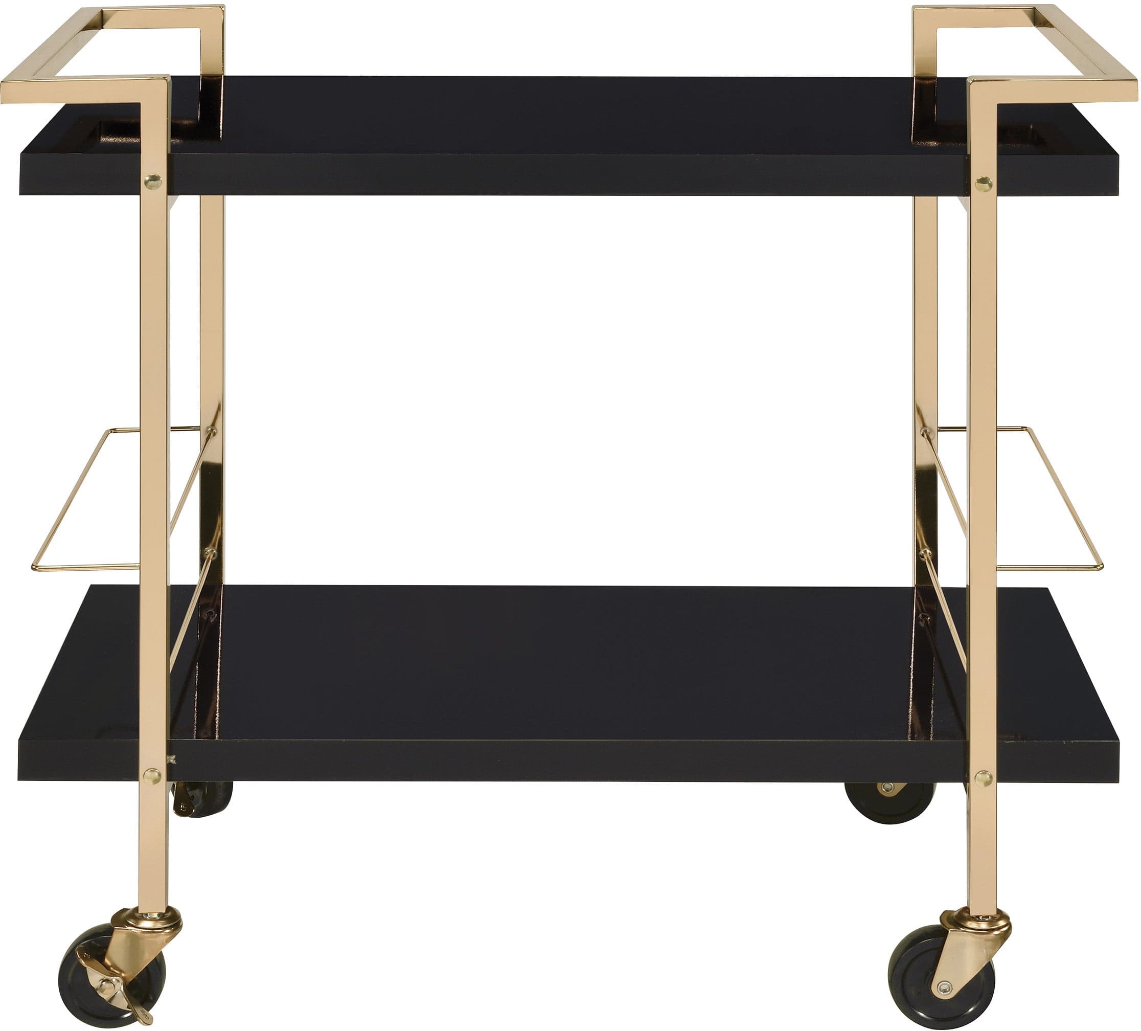 Office Star Alios Serving Cart [ALS02] - Mobile Kitchen Cart with Wheels, Stainless Steel Top for Home, Office, or Restaurant Use - Perfect for Serving Food, Drinks, and Storage