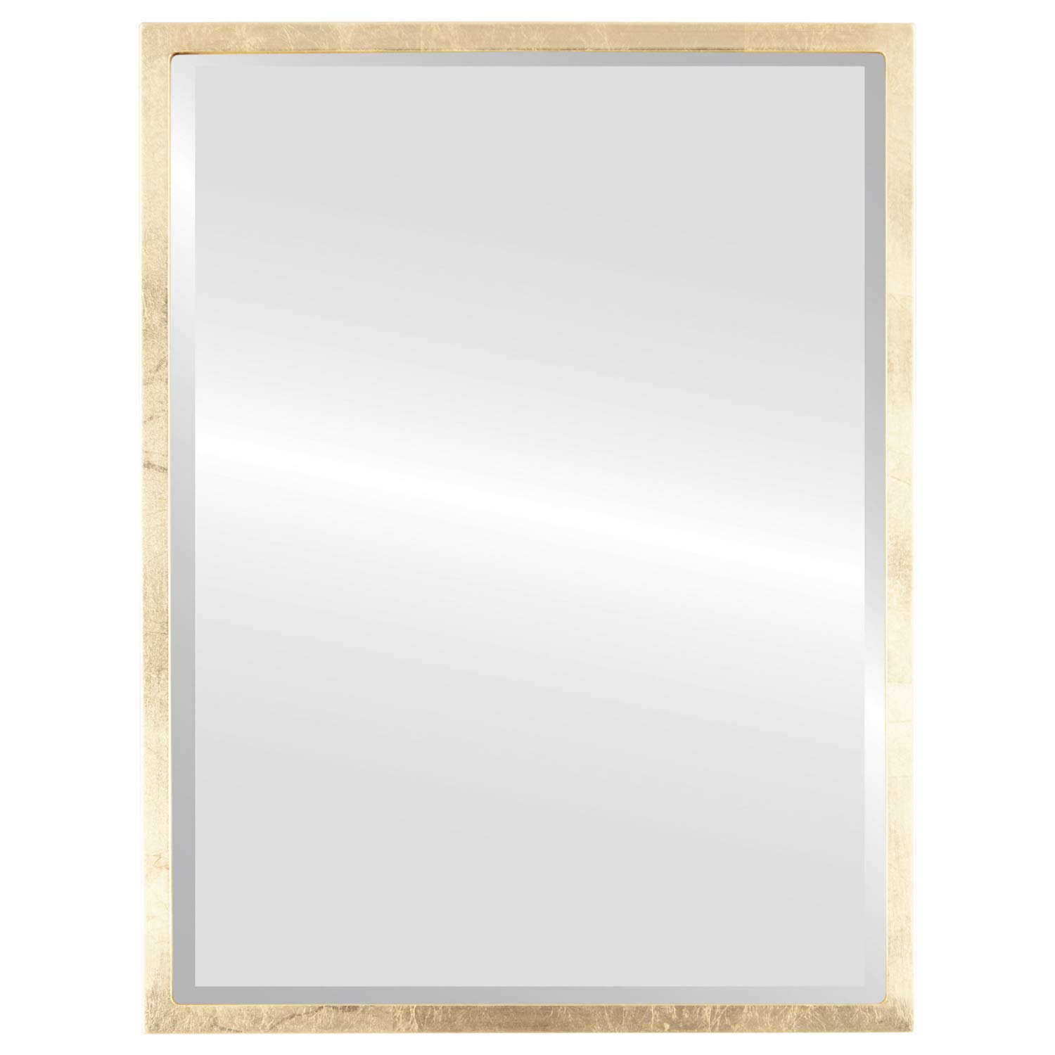 OVALCREST - 25.1x37.1 Inch Gold Leaf Rectangle Wooden Beveled Wall Mirror - London Style Home Decor for Bathroom, Vanity, Bedroom, Living Room & Hallway - Perfect for Accent Walls, Entryways and Dressing Areas