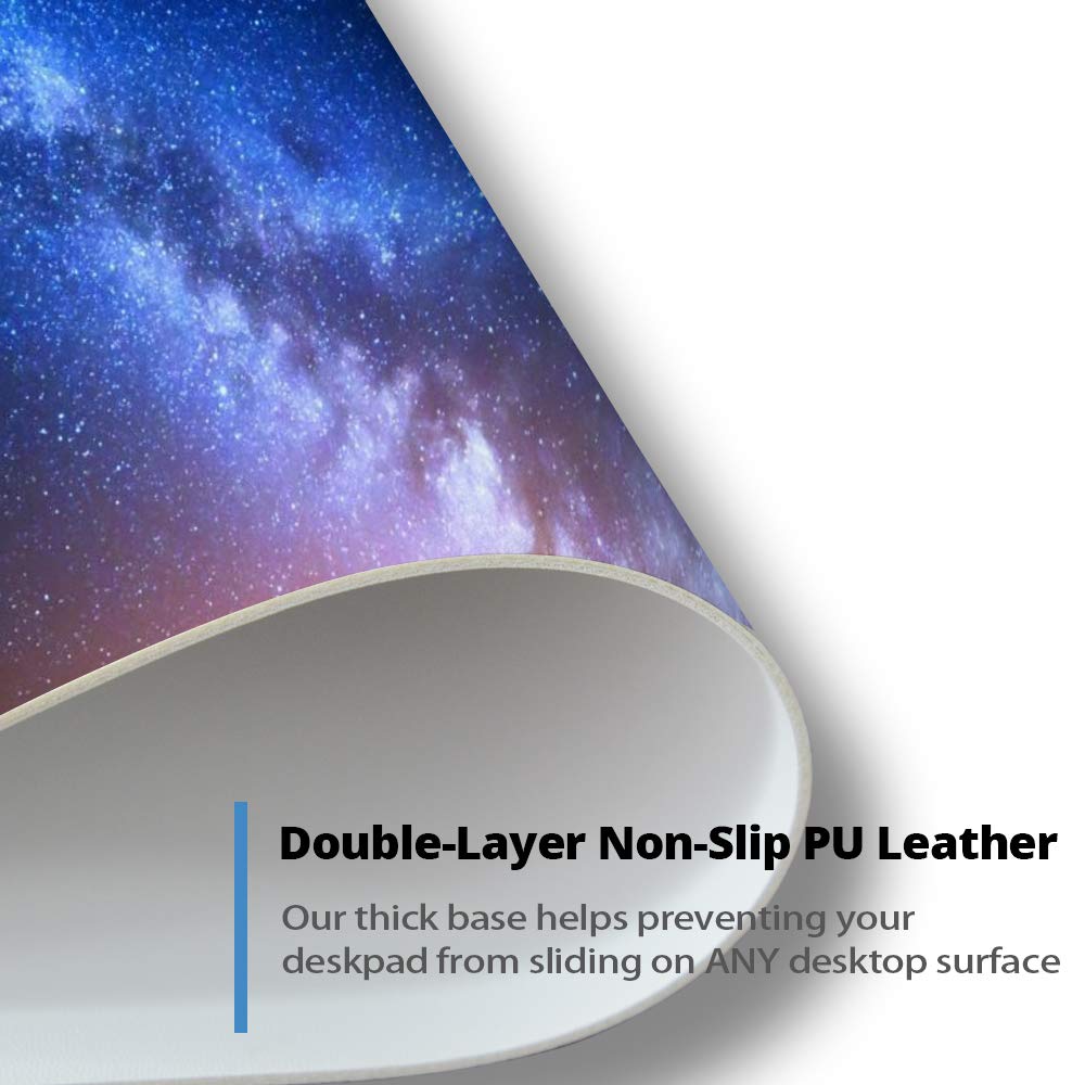 QIYI Galaxy PU Leather Desk Pad - Waterproof Computer Desk Mat & Non-Slip Keyboard Mouse Pad for Home & Office, Large Size 31.5