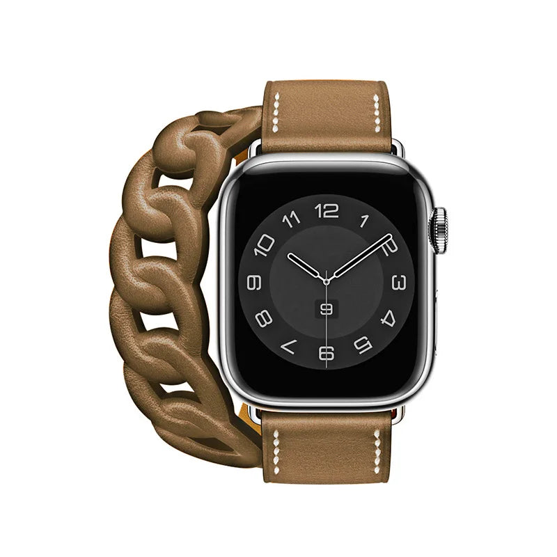 Stylish Double Wrap Leather Bracelet for Women - Elegant Adjustable Gourmette Wristband | Perfect for Casual Wear, Office & Date Nights