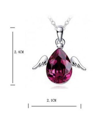 Angel Wings Crystal Pendant Necklace - Elegant Egg Charm Jewelry for Women | Perfect Gift for Birthday, Christmas & Special Occasions
