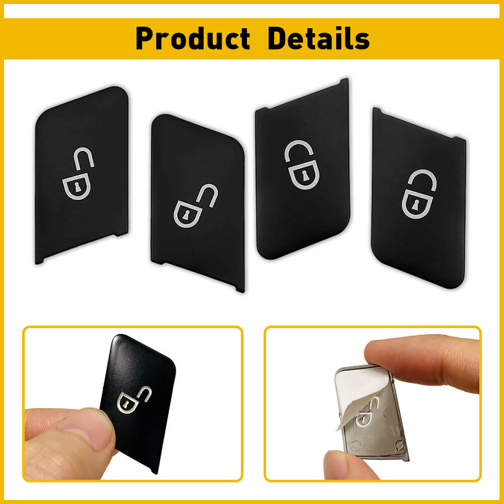 4PCS Master Window Switch Button Cover Cap for Mercedes Benz C Class W204 (2007-2014) & E Class W212 (2010-2015) - Black Interior Accessories for Car Door Panel Protection & Style Upgrade