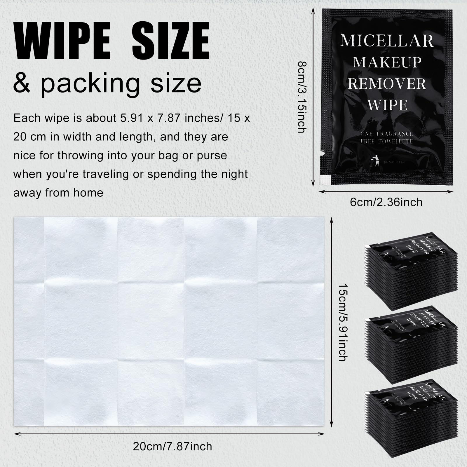 **Ctosree 150-Pack Individually Wrapped Makeup Remover Wipes - Gentle Facial Cleansing Pads for Mascara, Lipstick & Oil Removal - Travel & Hotel Essentials (Black)**    *Perfect for On-the-Go, Gym, Travel, and Daily Skincare Routine*