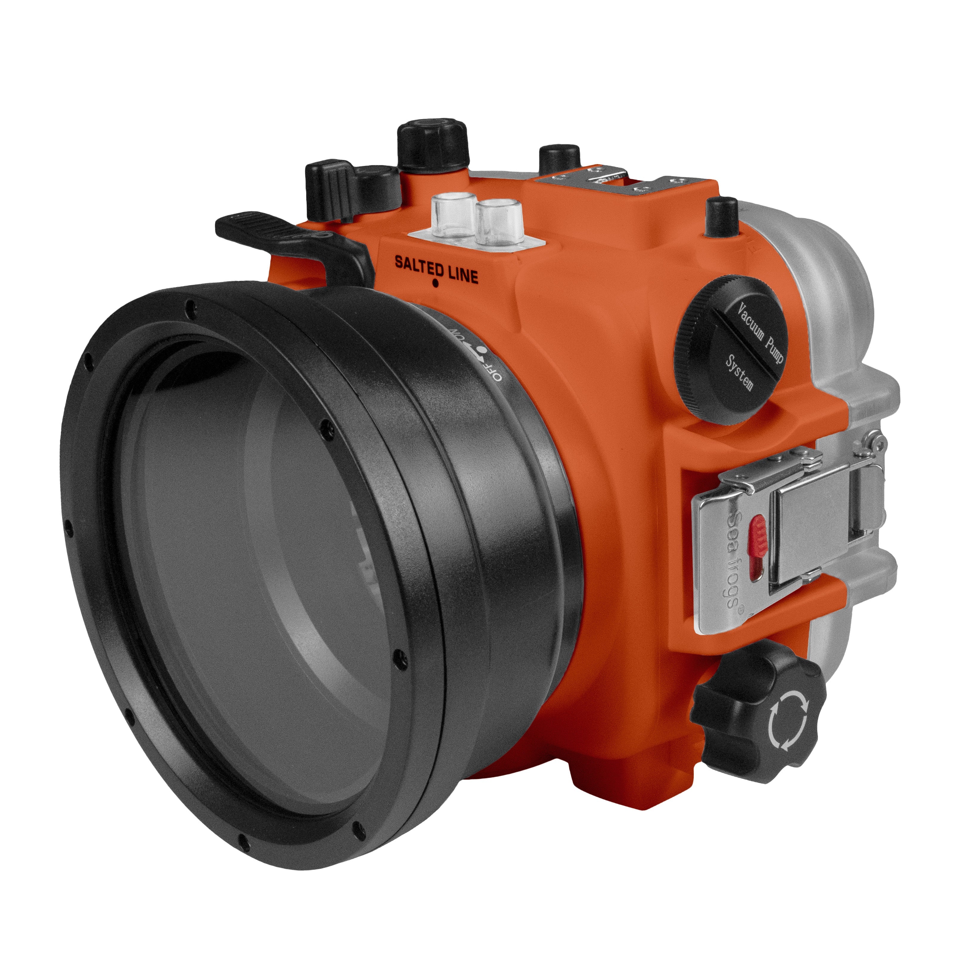 Waterproof Housing for Sony RX1xx Series - 60M/195FT Depth Rating, Pistol Grip & 6 Optical Glass Dry Dome Port (Orange) - Ideal for Underwater Photography, Scuba Diving, and Marine Exploration