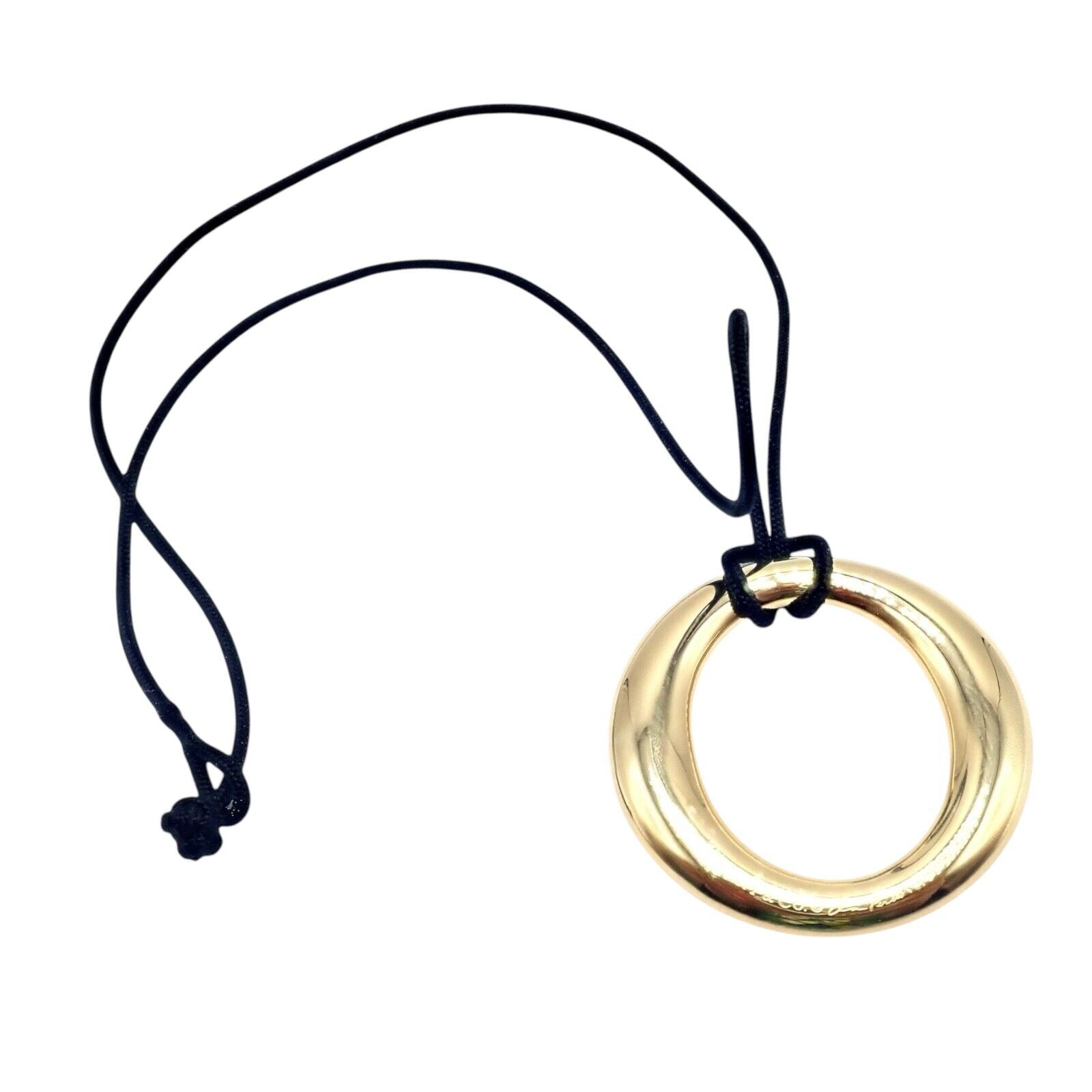 Tiffany & Co 18k Yellow Gold Elsa Peretti Medium 35mm Sevillana Necklace - Elegant Jewelry Gift for Women, Perfect for Weddings, Anniversaries & Special Occasions