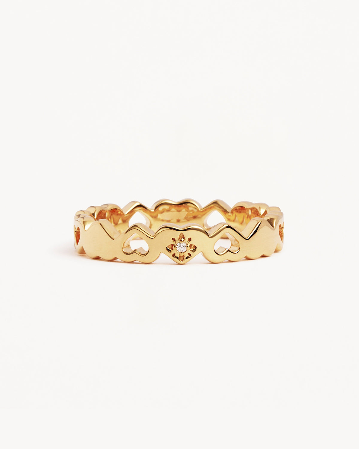 18K Gold Vermeil Connected Hearts Ring - Elegant Couple Promise Ring for Valentine's Day, Anniversary & Romantic Gifts | Perfect for Engagements, Weddings & Special Occasions