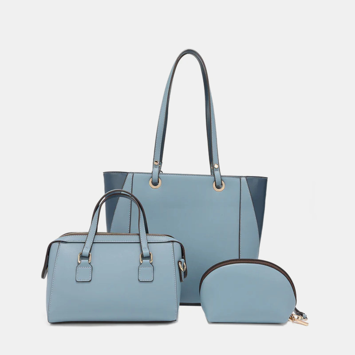 Nicole Lee USA 3-Piece Letter Print Textured Handbag Set - Stylish Tote, Crossbody & Clutch for Women | Perfect for Work, Travel & Daily Use