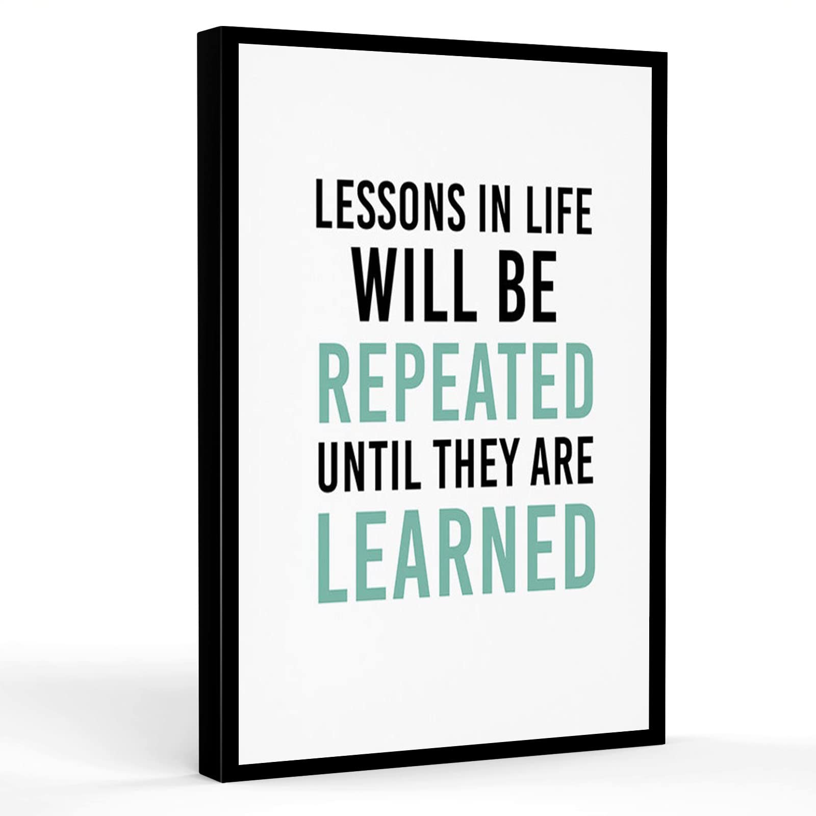 Motivational Wall Art Print - Lessons in Life Quote Decor for Bedroom, Office