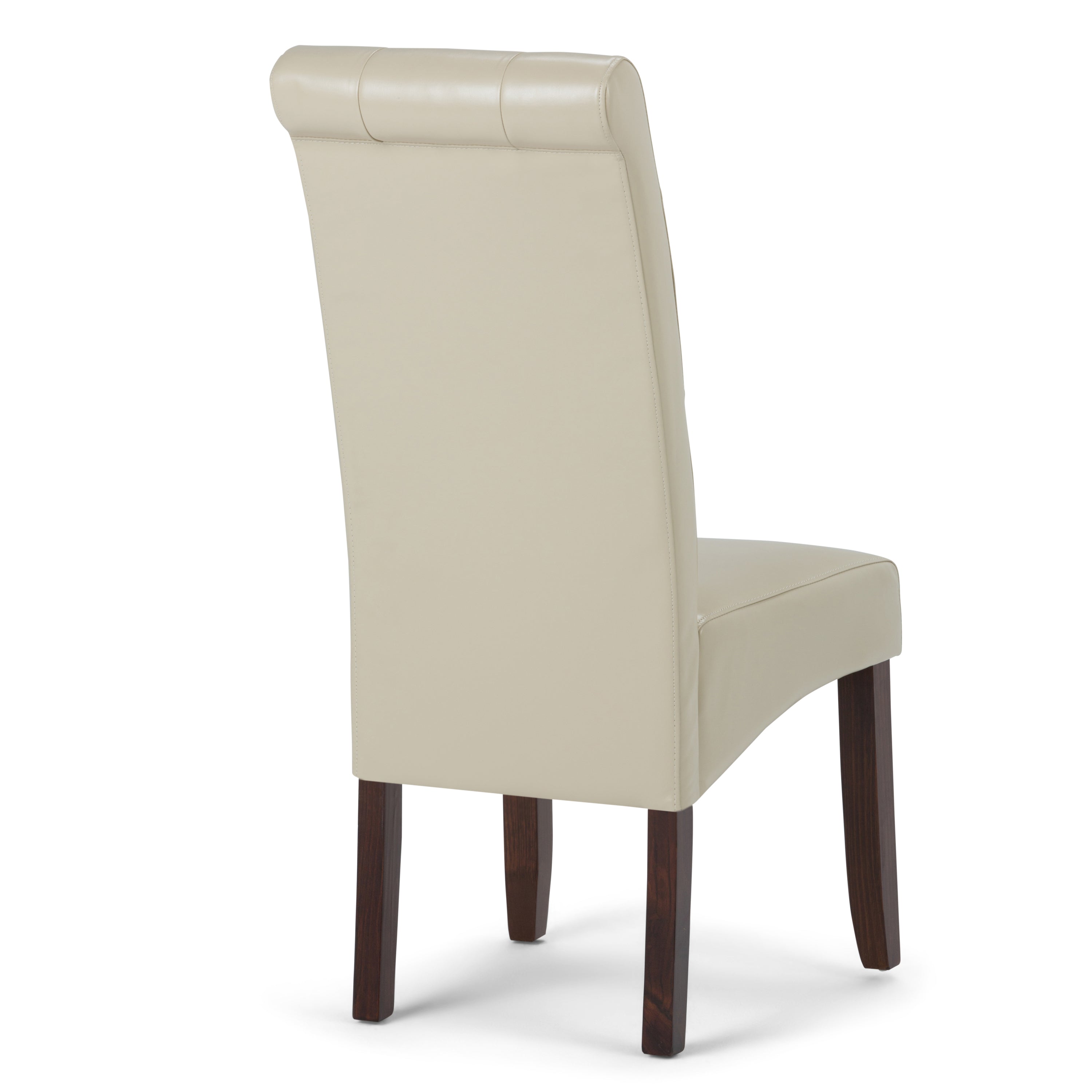 Cosmopolitan Deluxe Tufted Parson Chair Set of 2 in Satin Cream - Elegant Dining Room & Living Room Accent Chairs for Home Decor