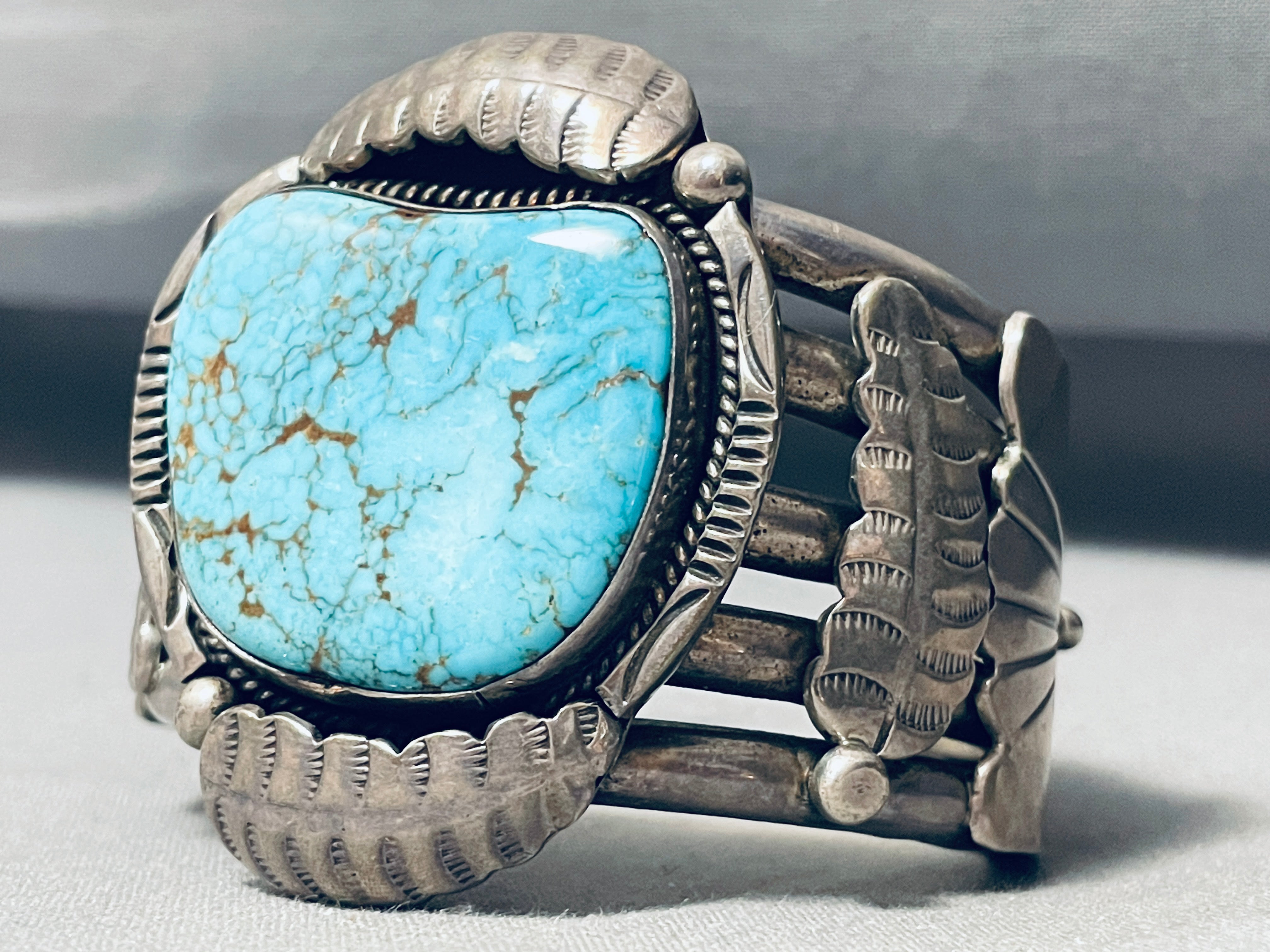 138g 50-Year-Old Vintage Navajo Turquoise Sterling Silver Bracelet - Authentic Native American Handmade Jewelry for Women, Boho Fashion & Special Occasions