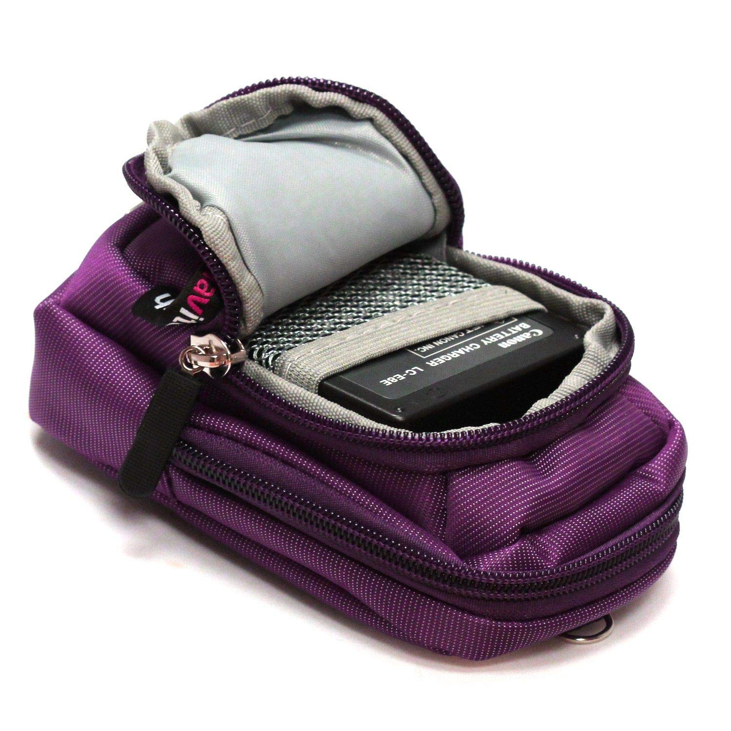 Navitech Purple Digital Camera Case Bag - Compatible with SUNLEO Small Zoom Compact Camera - Waterproof & Shockproof Protective Pouch for Travel, Hiking & Outdoor Photography