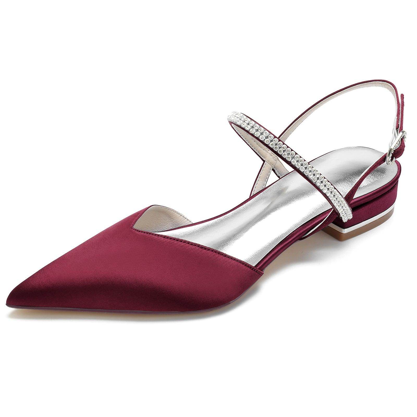 Flat Heel 2.5cm Silk-Like Comfortable Shoes CK0255 - Perfect for Office, Wedding & Casual Wear
