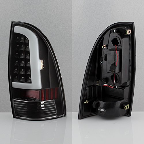 AKKON Black LED Halo Projector Headlights & LED Tube Tail Lights for 2005-2011 Toyota Tacoma Runner - Upgrade Your Night Driving Safety & Style