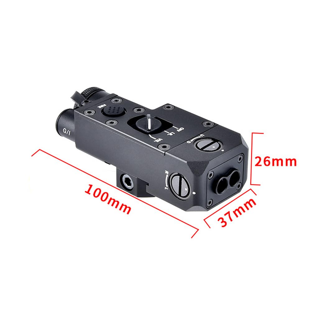 Metal CQL-1 Laser Sight Box with IR Laser, Red/Green/Blue Laser & Flashlight Mount | M600C Tactical Scout LED Flashlight | Modular Wire Remote Pressure Switch (SF+2.5 Plug) Combo in Black - Perfect for Tactical Gear, Hunting, Airsoft & Firearm Accessories
