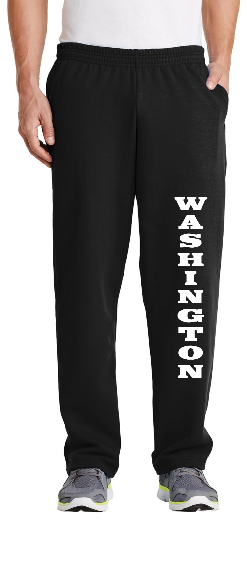 Washington Open Bottom Black Sweatpants - Medium for Casual Wear