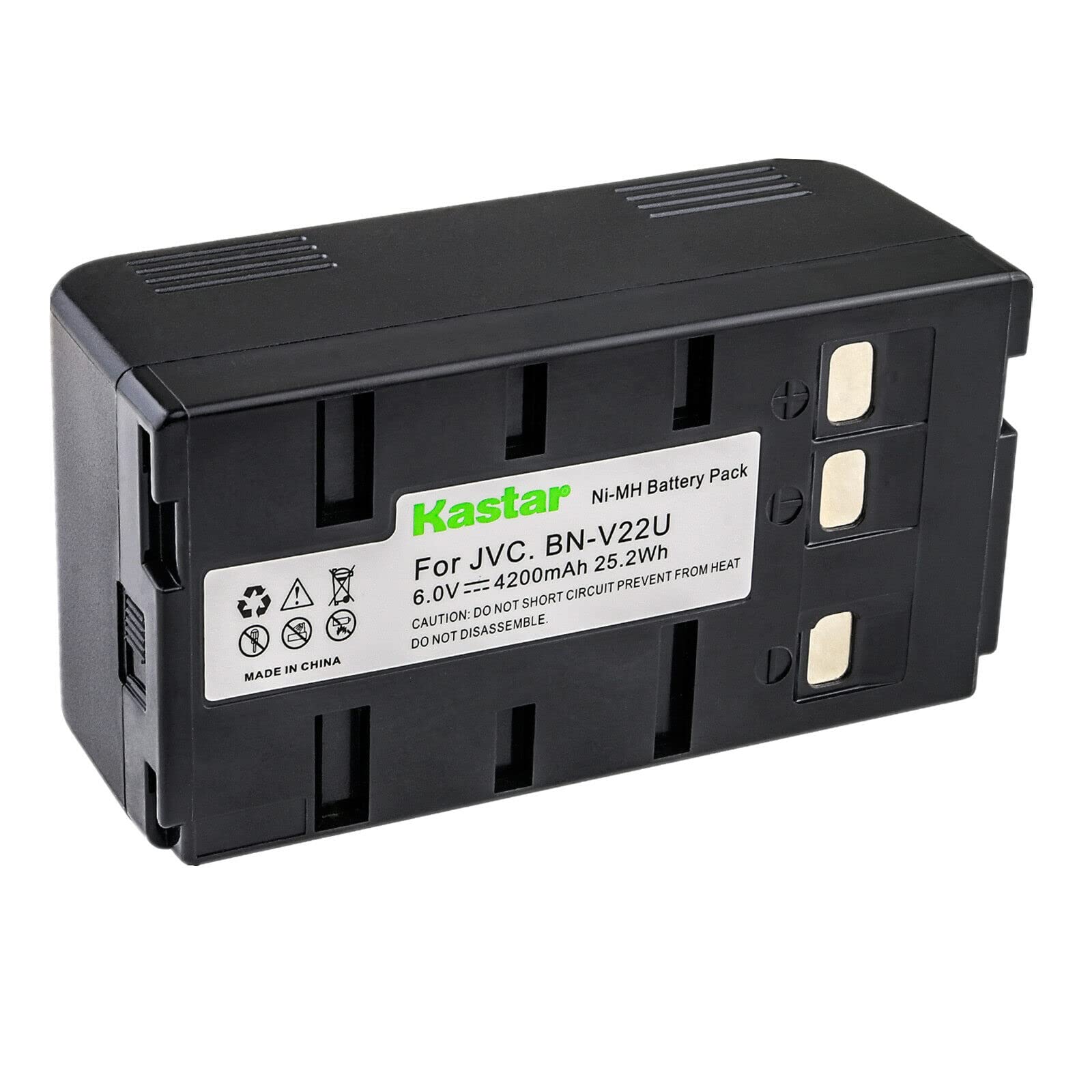 Kastar 6.0V Ni-MH Replacement Battery for JVC BN-V11U/V20U/V22U/V25U & Panasonic BP-12/BP-15/BP-17/BP-18 Camcorders - Compatible with HHR-V20A/1B, HHR-V214A/K, HHR-V40A/1B, VW-VBS1/VBS1E/VBS2/VBS2E - Perfect for Travel Vlogging, Home Video Recording, and Professional Filmmaking