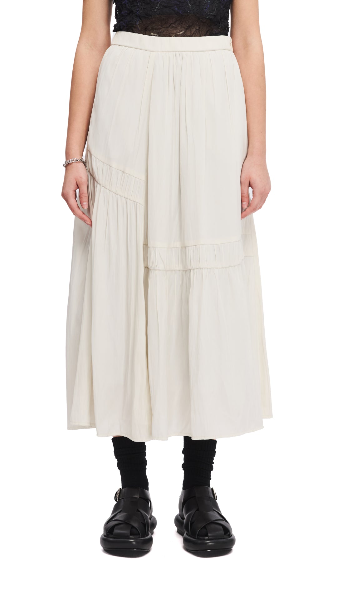 Elegant Flounce Maxi Skirt for Women - Boho Summer Beach Dress with Side Slit | Perfect for Vacations, Weddings & Date Nights