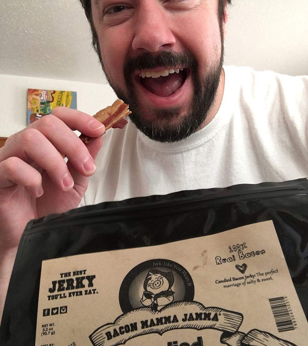 Brown Sugar Candied Bacon Jerky - 10 Pack Bulk Snacks for Hiking, Camping & Road Trips | Sweet & Smoky Protein Snack