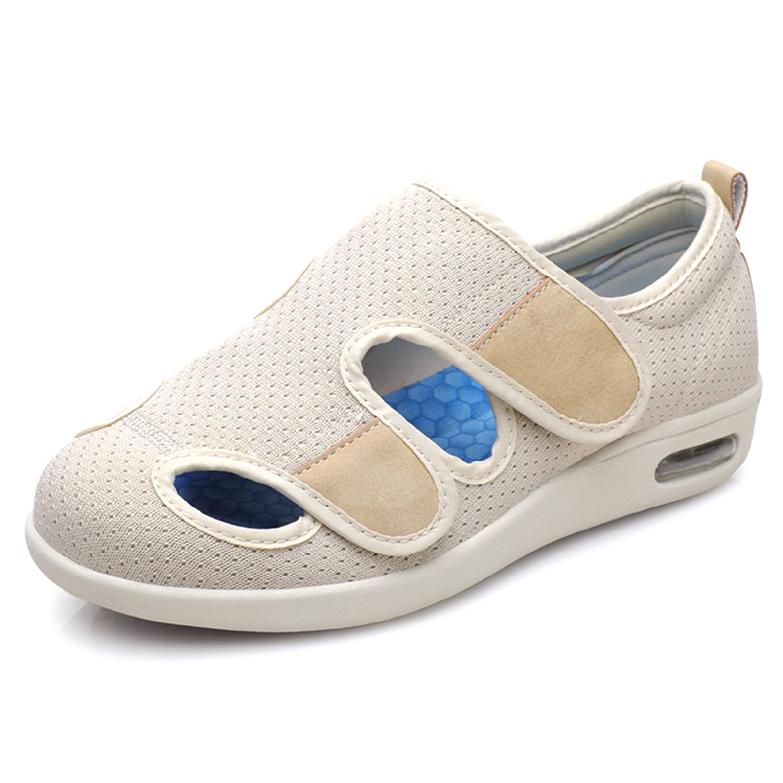 JBTNBX Women's Diabetic Walking Shoes - Extra Wide Width Adjustable Sneakers for Swollen Feet & Edema Relief - Comfortable Footwear for Elderly & Diabetics (Ideal for Daily Walking, Nursing Work & Pain Relief)