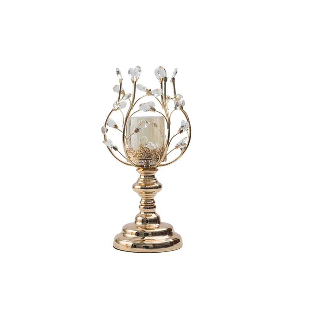 Exquisite Crystal Candle Stand - Elegant Candle Holder for Dining Table Centerpiece, Wedding Decor, Restaurant & Home Decor (41x14cm) - Perfect for Romantic Dinners, Wedding Receptions & Coffee Table Displays