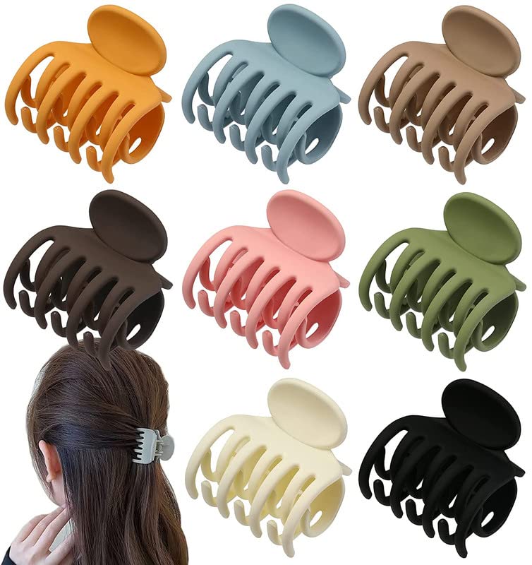 Shidara Medium Size No Slip Matte Hair Clips for Women - Double Row Jaw Claw Clips for Thin & Thick Hair (6-Piece Set) | Perfect for Work, Gym & Everyday Hairstyles