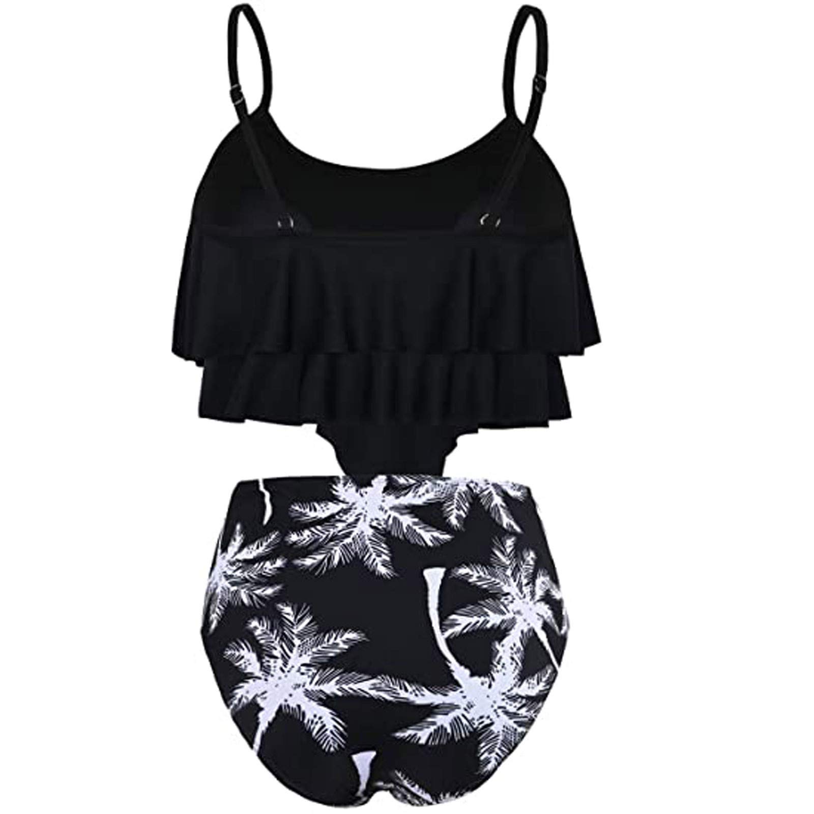 Women's High Waisted Swimsuits - Tankini Bikini Set with Pleated Ruffled Tops & Tummy Control Two Piece Bathing Suit | Perfect for Beach Vacations, Pool Parties & Summer Getaways
