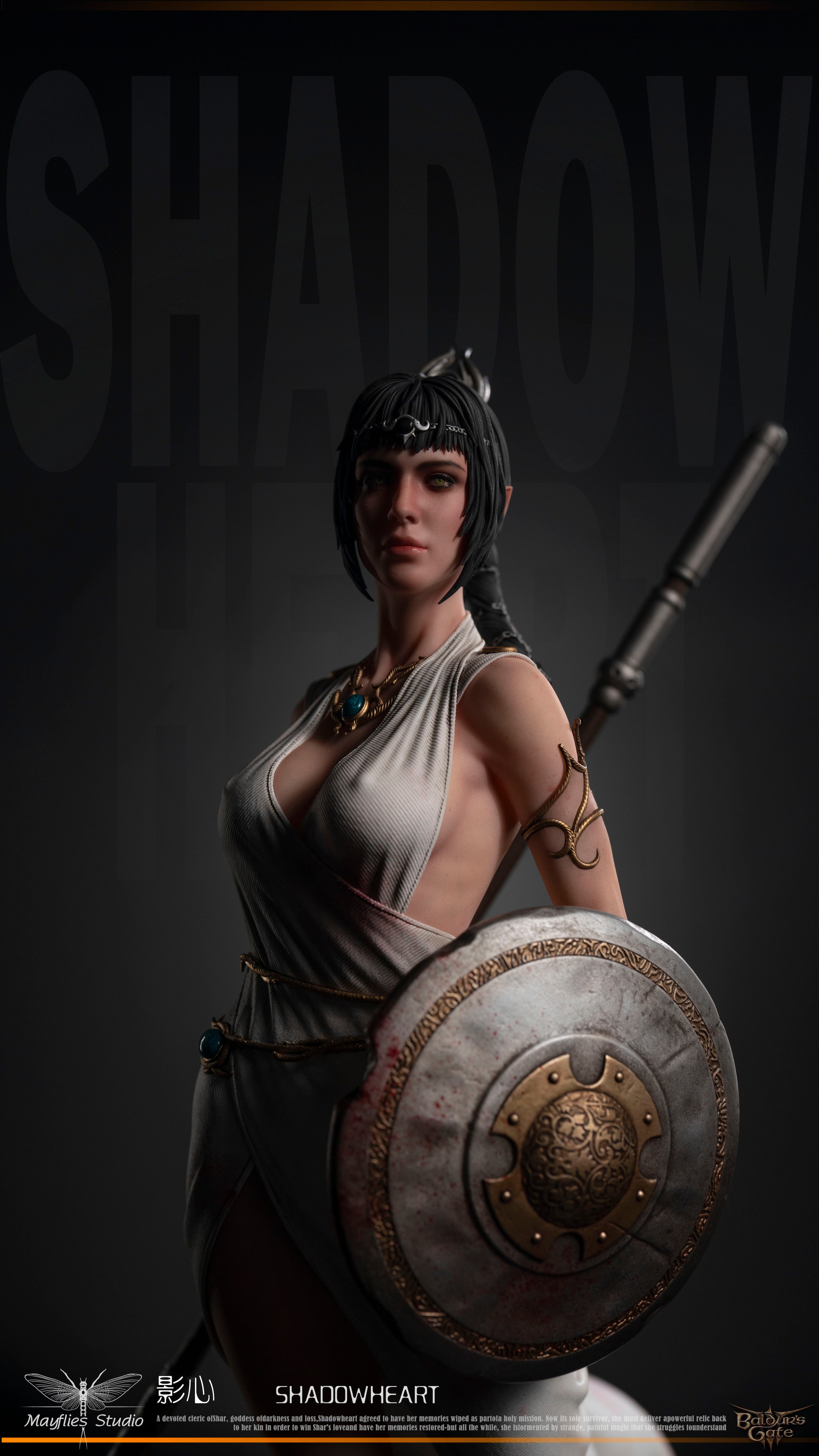 Mayflies Studio Baldur's Gate Shadowheart Statue - Premium Collectible Figure for Gamers & Fantasy Fans | Perfect for Display, Gaming Room Decor, and D&D Enthusiasts